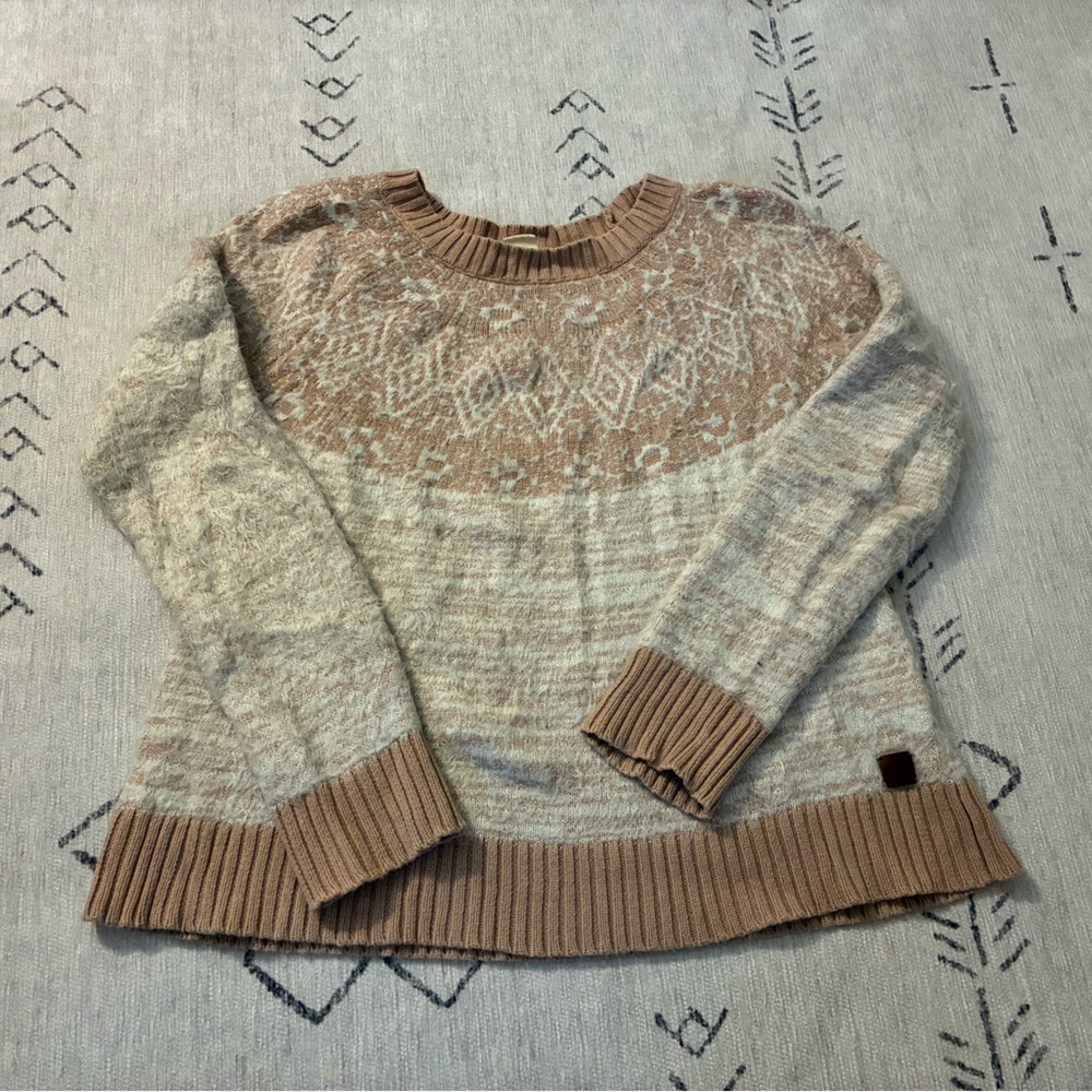 Roxy Beige And Brown Patterned Sweater - image 2